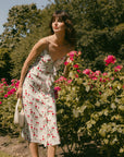 Rowan White Floral Silk Dress | AZURIERA