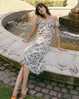 Eunice Animal Print Silk Dress | AZURIERA