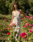 Rowan White Floral Silk Dress | AZURIERA