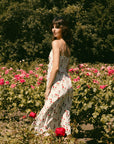 Rowan White Floral Silk Dress | AZURIERA