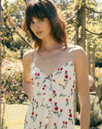 Rowan White Floral Silk Dress | AZURIERA