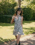 Eudora Animal Print Silk Dress | AZURIERA