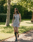Eudora Animal Print Silk Dress | AZURIERA
