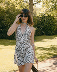Eudora Animal Print Silk Dress | AZURIERA