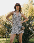 Eudora Animal Print Silk Dress | AZURIERA
