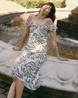Eunice Animal Print Silk Dress | AZURIERA