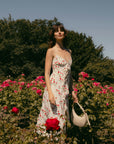 Rowan White Floral Silk Dress | AZURIERA