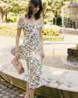 Eunice Animal Print Silk Dress | AZURIERA