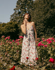 Rowan White Floral Silk Dress | AZURIERA