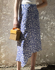 AZURIERA Perla Silk Floral Print Skirt