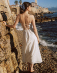 AZURIERA Cicely Dress|White Cotton Midi Dress With Pockets
