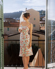 AZURIERA|Silk Cherry Print Slip Dress – Floral Summer Midi Dress