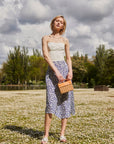AZURIERA Gioia Silk Floral Print Skirt