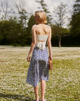 AZURIERA Perla Silk Floral Print Skirt