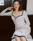 AZURIERA Dolores Silk Dress – Polka Dot Midi