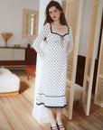 AZURIERA Dolores Silk Dress – Polka Dot Midi