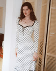 AZURIERA Dolores Silk Dress – Polka Dot Midi