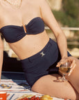 Thora Navy Bandeau Swim Set|AZURIERA