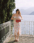 AZURIERA|Silk Cherry Print Slip Dress – Floral Summer Midi Dress