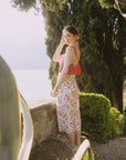AZURIERA|Silk Cherry Print Slip Dress – Floral Summer Midi Dress