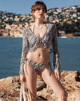 Zenia Zebra Print Silk Top|AZURIERA