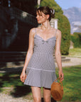 AZURIERA|Eileen Gingham Ruffle Mini Dress – Organic Cotton Blend Sundress