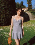 AZURIERA|Eileen Gingham Ruffle Mini Dress – Organic Cotton Blend Sundress