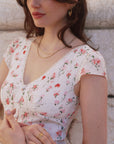 AZURIERA Patricia Silk Dress|Pink Floral Print Midi Dress