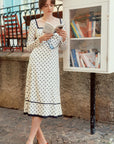 AZURIERA Dolores Silk Dress – Polka Dot Midi