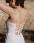 AZURIERA Cicely Dress|White Cotton Midi Dress With Pockets