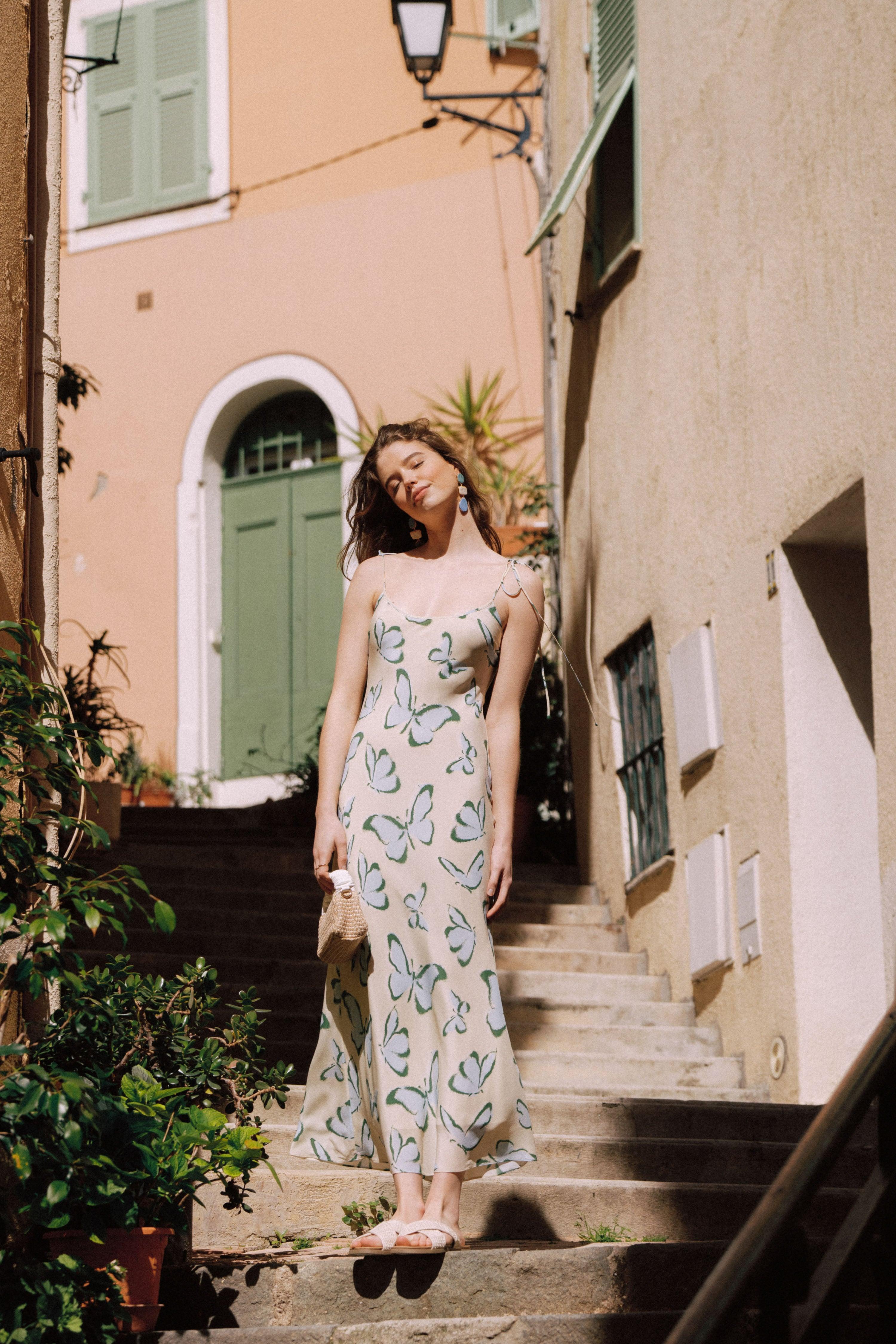 butterfly silk dress BLUMARINE