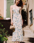 Aurelia Butterfly Printed Silk Slip Dress|AZURIERA