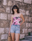 Celia Tropical Print Bandeau Top | AZURIERA