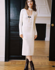 Claudie White Knitted Dress|AZURIERA