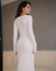 Claudie White Knitted Dress|AZURIERA