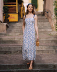 Doreen Floral Silk Dress|AZURIERA