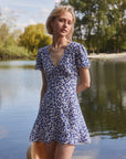 AZURIERA Gioia Silk Floral Print Dress