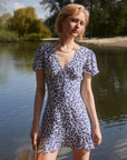 AZURIERA Gioia Silk Floral Print Dress