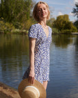 AZURIERA Gioia Silk Floral Print Dress