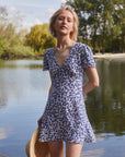 AZURIERA Gioia Silk Floral Print Dress