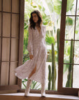 Isla Zebra Printed Maxi Silk Dress|AZURIERA