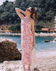 Marlene Tropical Print Silk Dress | AZURIERA