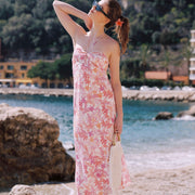 Marlene Tropical Print Silk Dress | AZURIERA