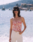 Mira Tropical Print Silk Top | AZURIERA