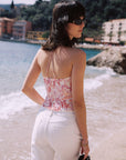 Mira Tropical Print Silk Top | AZURIERA