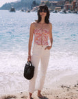 Mira Tropical Print Silk Top | AZURIERA