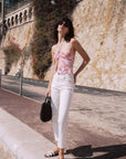 Mira Tropical Print Silk Top | AZURIERA