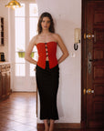 AZURIERA Riva Red Bandeau Top with Bow Cut-Out Details