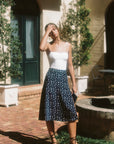 Women's Summer Floral Midi Silk Skirt|Azuriera