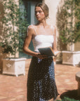 Women's Summer Floral Midi Silk Skirt|Azuriera